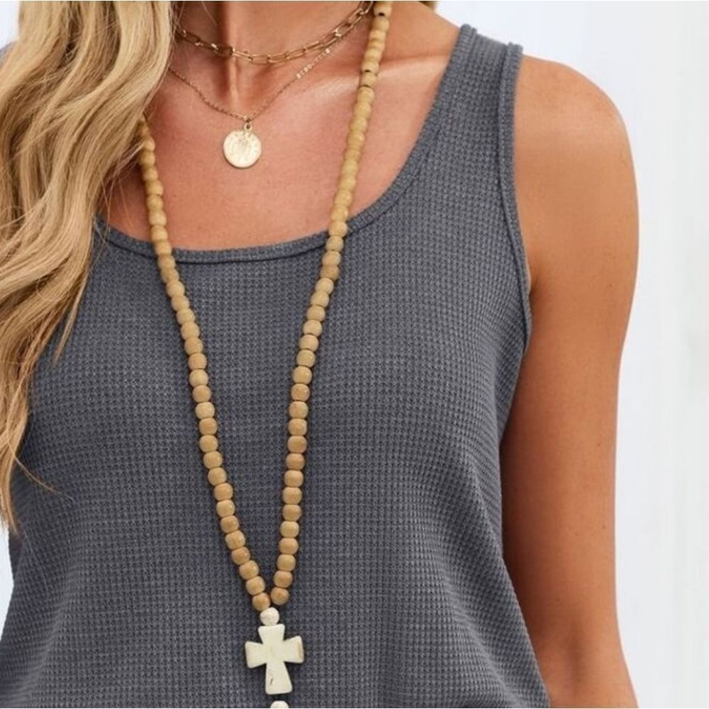 Casual Sleeveless Drawstring Waist Knit Ribbed Tank Dress in Dark Grey sz Lg - Picture 8 of 9